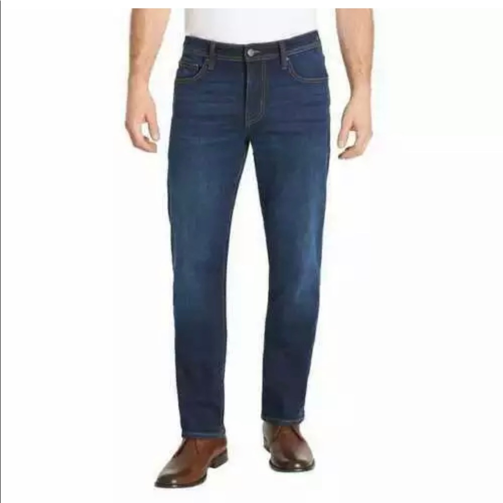 G.H. Bass & Co. Mens Straight Fit 5 Pocket Jeans Blue Denim Dad Pant 38x32 Nwt